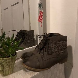Gray Lace Boots